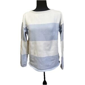 Polo Ralph Lauren Women’s Cotton Striped Roll-Neck Sweater Size M Blue Fisherman